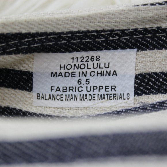 Rock & Candy Navy Blue Striped Espadrilles Woven Shoes - Picture 7 of 8